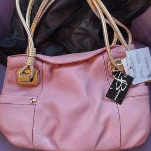 NEW BMAROWSKY PINK AND GOLDEN SHOULDER BAG
